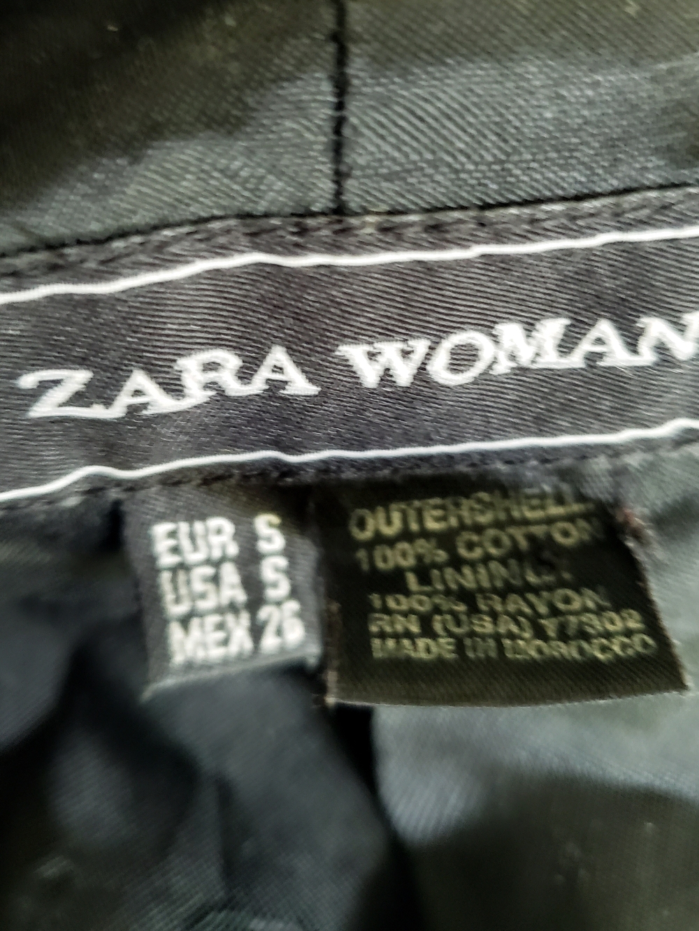 ZARA WOMAN Military Style Black BLAZER Size Small